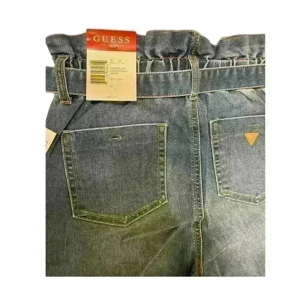 Guess Jeans Women's High Rice Stretch Denim Skinny Fit Dark Wash Size 25 Outdoor - Picture 7 of 12